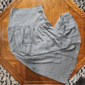 F21 Contemporary Highwaisted Black/White Plaid Maxi Skirt, S